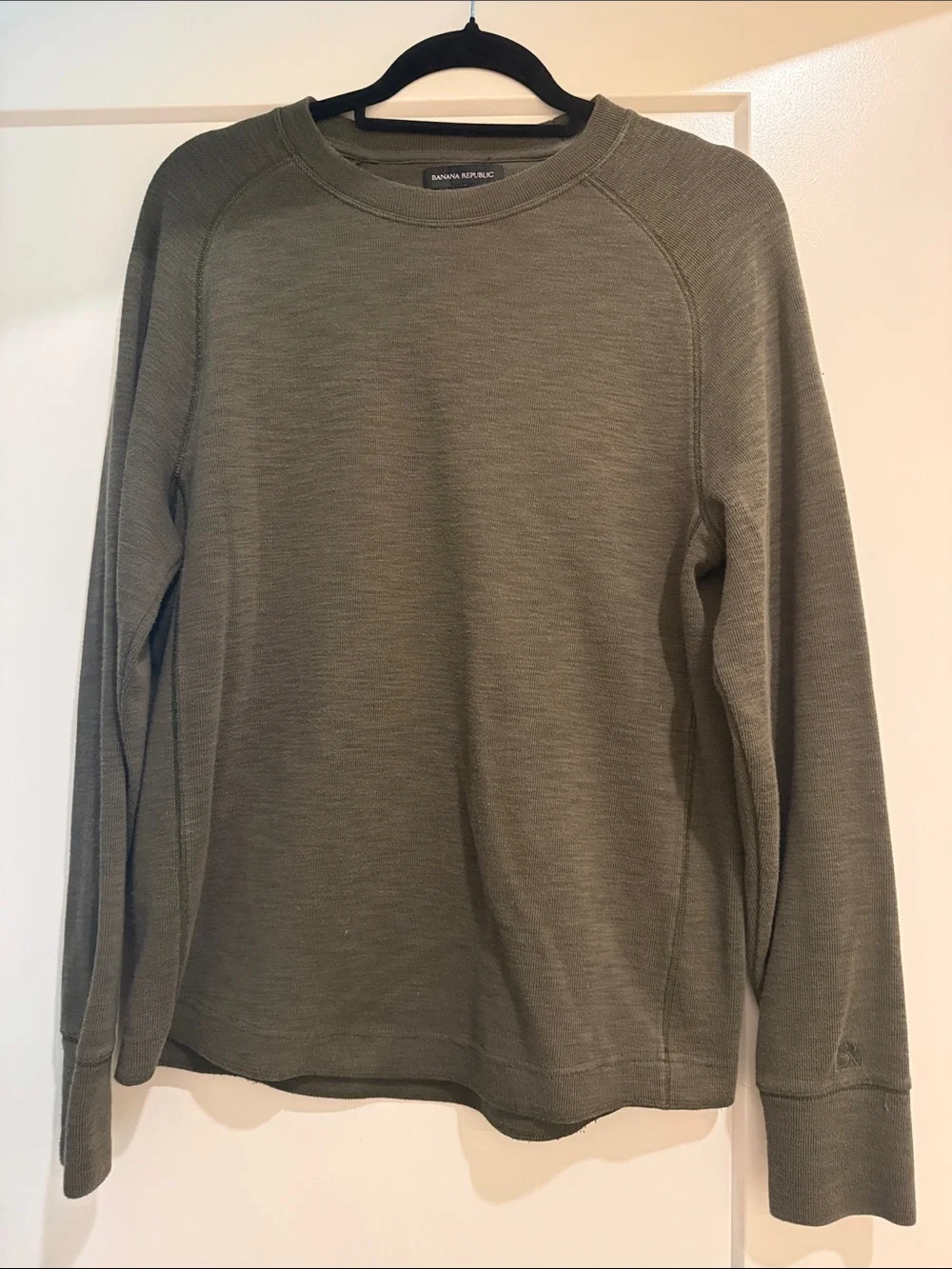 Banana Republic Men's Olive-Style Crewneck Sweatshirt
